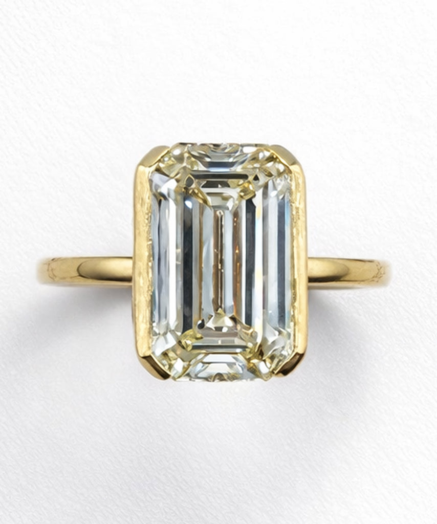 Half Bezel Engagement Ring