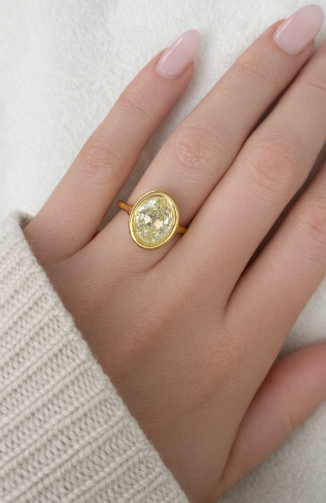 Antique Yellow Diamond Engagement Ring