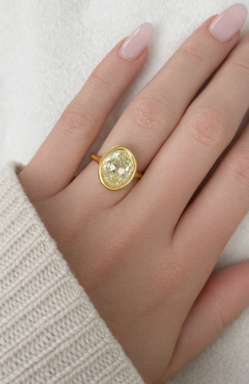 Antique Yellow Diamond Engagement Ring
