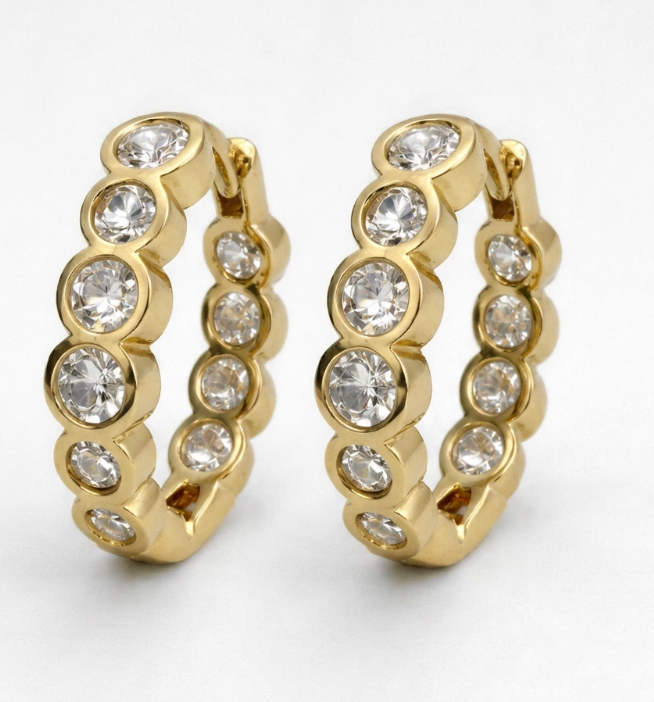 Mega Mixed Sized Diamond Hoops