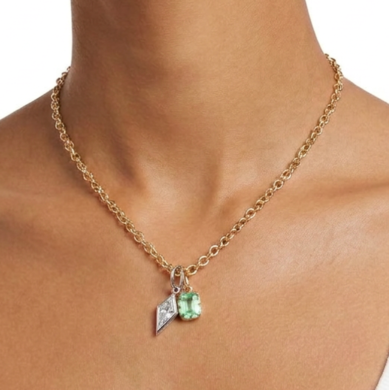 Tourmaline and Diamond Pendant Necklace