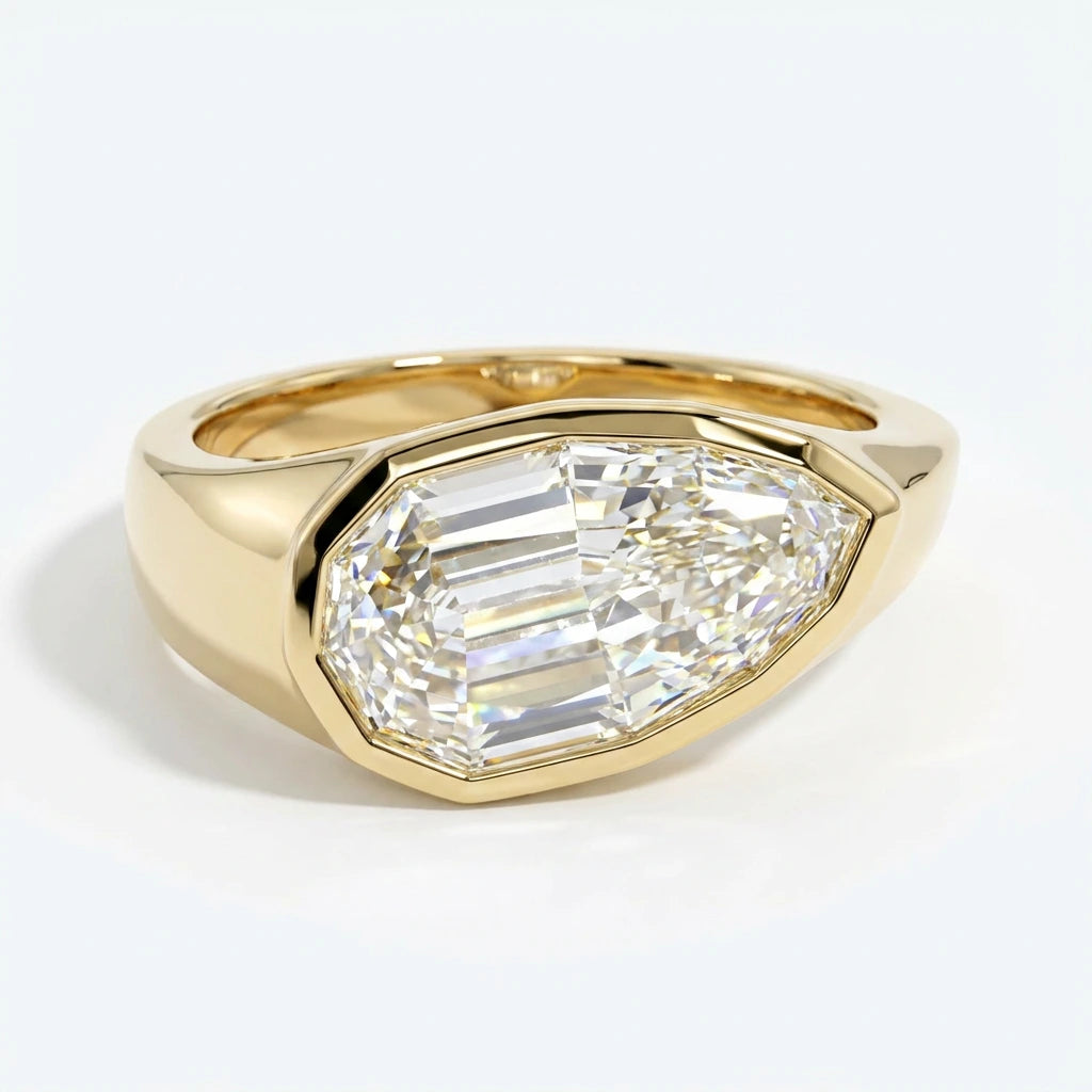 Step Cut Pear Cigar Ring