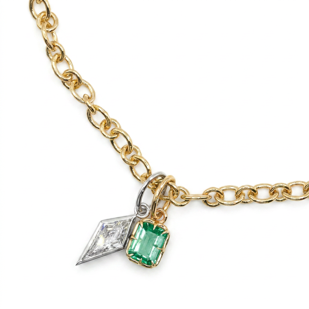Tourmaline and Diamond Pendant Necklace